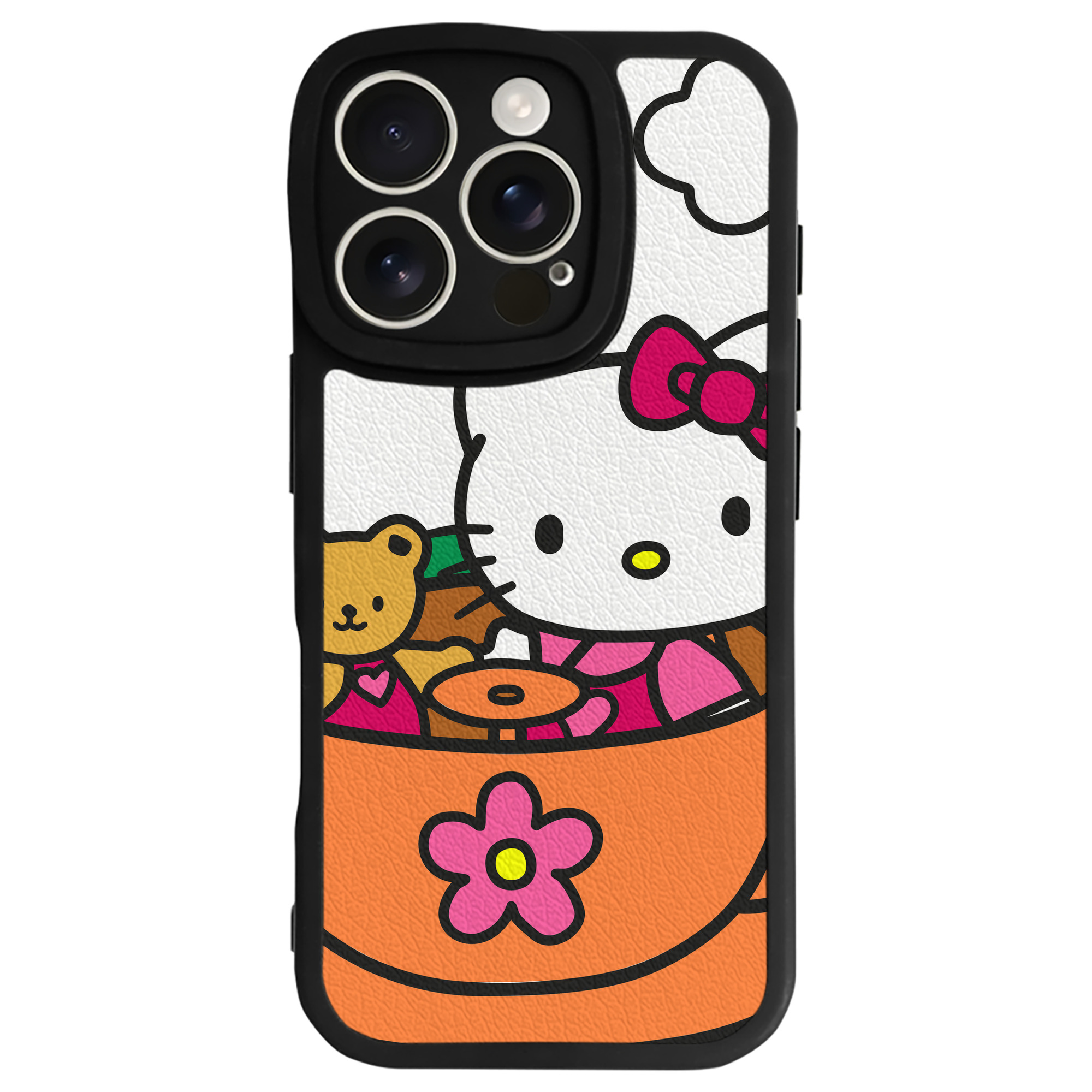 （画像用） Hello Kitty ハローキティ 【iPhone 16シリーズ対応】シリコンスマホケース（レザー調） 材質：シリコン